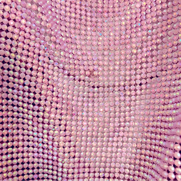 Custom Made Halter Dress With Pink Shimmering Rhinestones - Size 2 - Picture 9 of 12